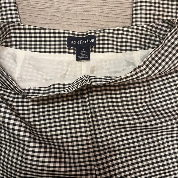 White and Black Ann Taylor Checkered Pants - Picture 2 of 3